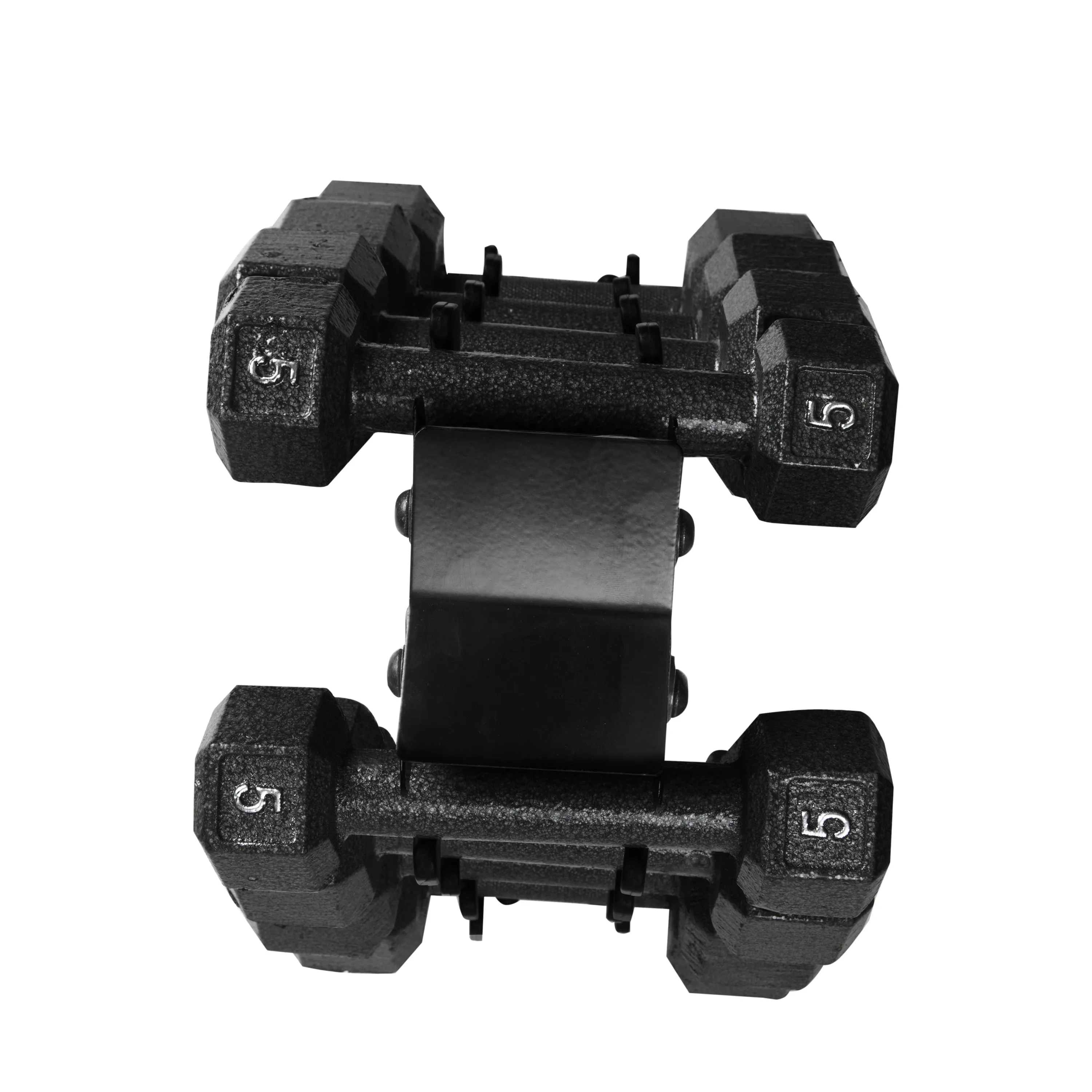 100 lb Cast Iron Hex Dumbbell Weight Set with Rack