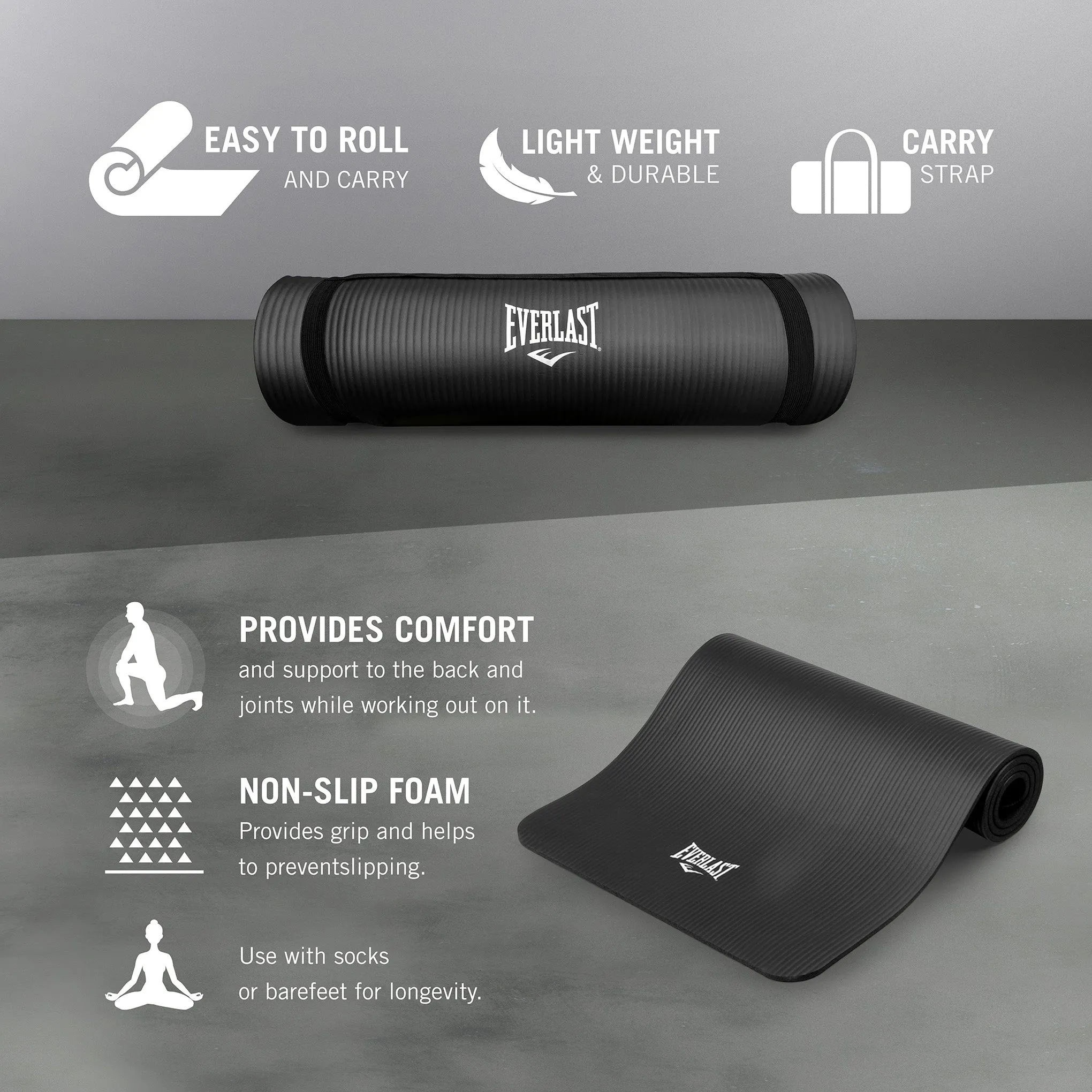 10MM NBR FITNESS MAT - BLACK