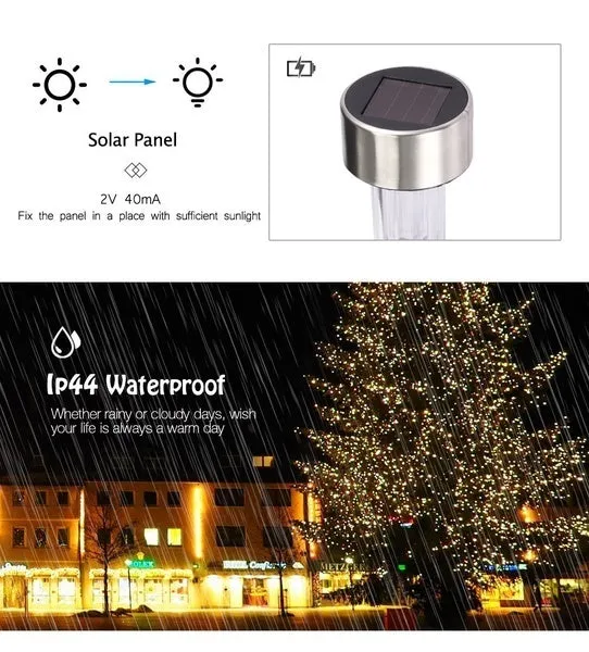 10pcs Outdoor Solar Powered LED Courtyard Lawn Lamp
