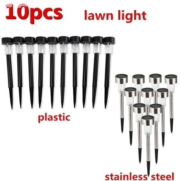 10pcs Outdoor Solar Powered LED Courtyard Lawn Lamp