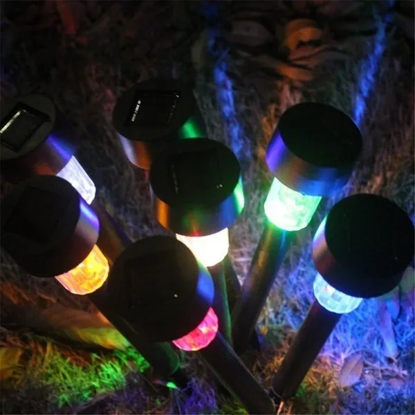10pcs Outdoor Solar Powered LED Courtyard Lawn Lamp