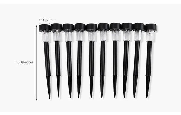 10pcs Outdoor Solar Powered LED Courtyard Lawn Lamp