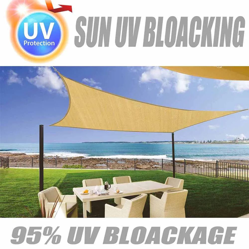 10'x'14' Rectangle Patio Sun Shade Sail（Sand Color）