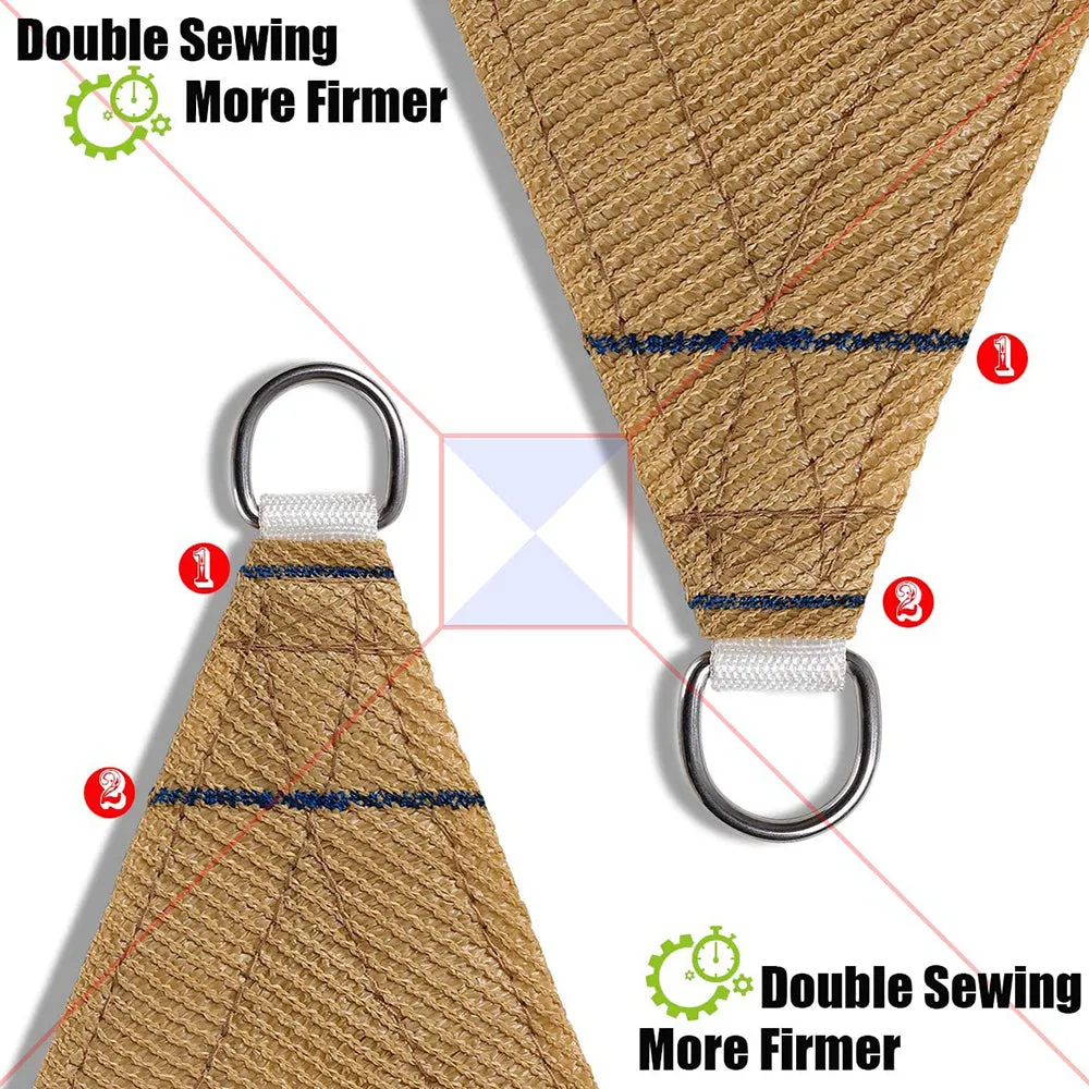 10'x'14' Rectangle Patio Sun Shade Sail（Sand Color）