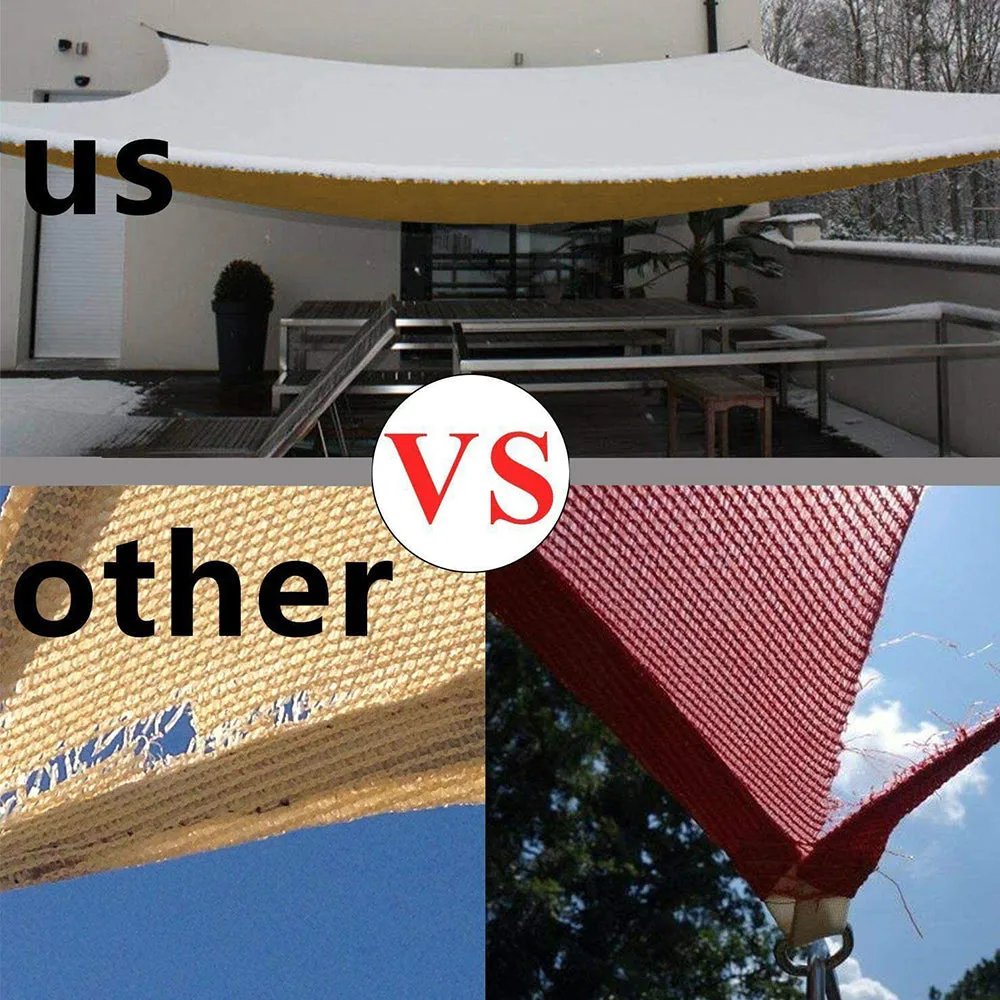 10'x'14' Rectangle Patio Sun Shade Sail（Sand Color）