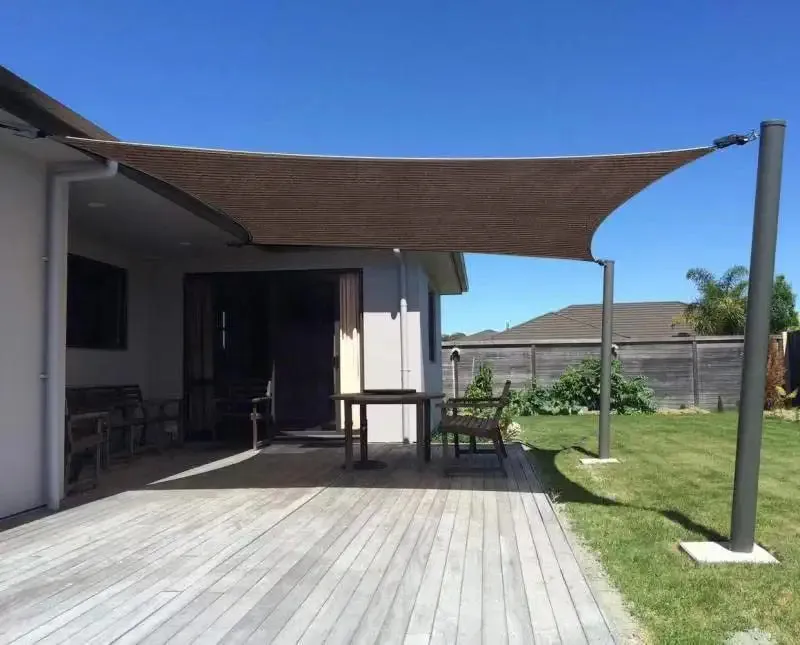 18'x14' Rectangle Patio Sun Shade Sail（Brown Color）