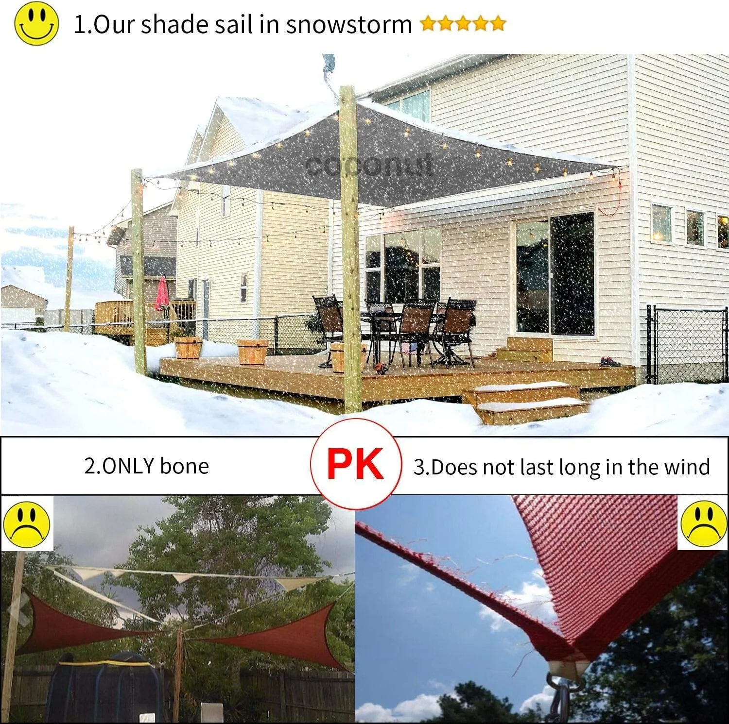 18'x20' Rectangle Patio Sun Shade Sail（Grey Color）