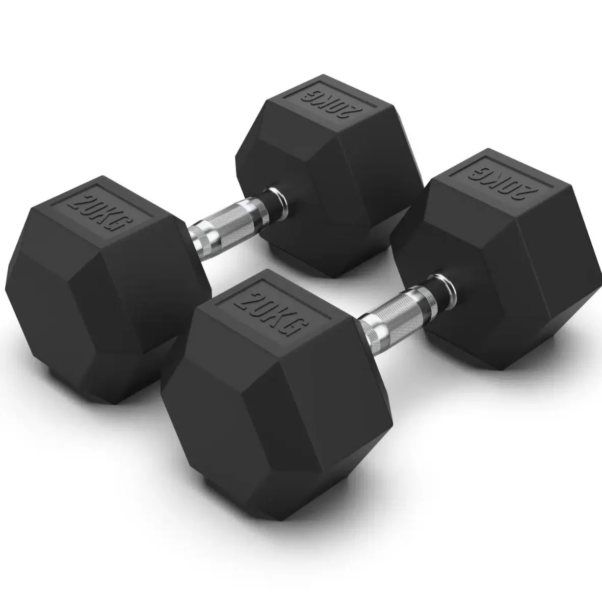 20KG Rubber Hex Dumbbell Pair