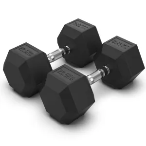 22.5KG Rubber Hex Dumbbell Pair