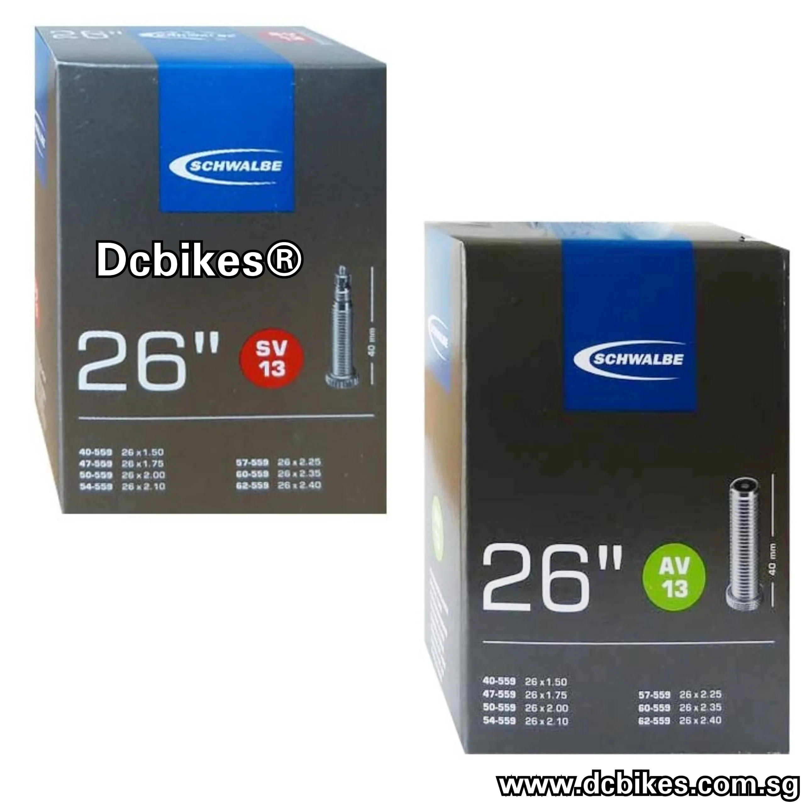 24'' | 26'' | 27.5'' | 29'' Schwalbe 1.5 - 2.5 Presta Schrader Inner Tube (1 Piece)
