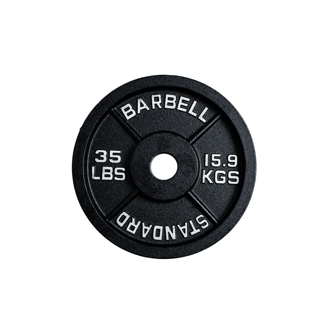 245 lb Cast Iron Olympic Plate Starter Set