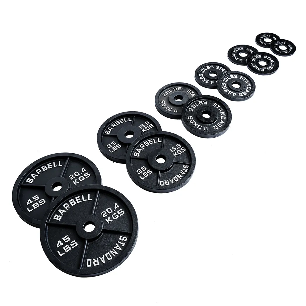 245 lb Cast Iron Olympic Plate Starter Set