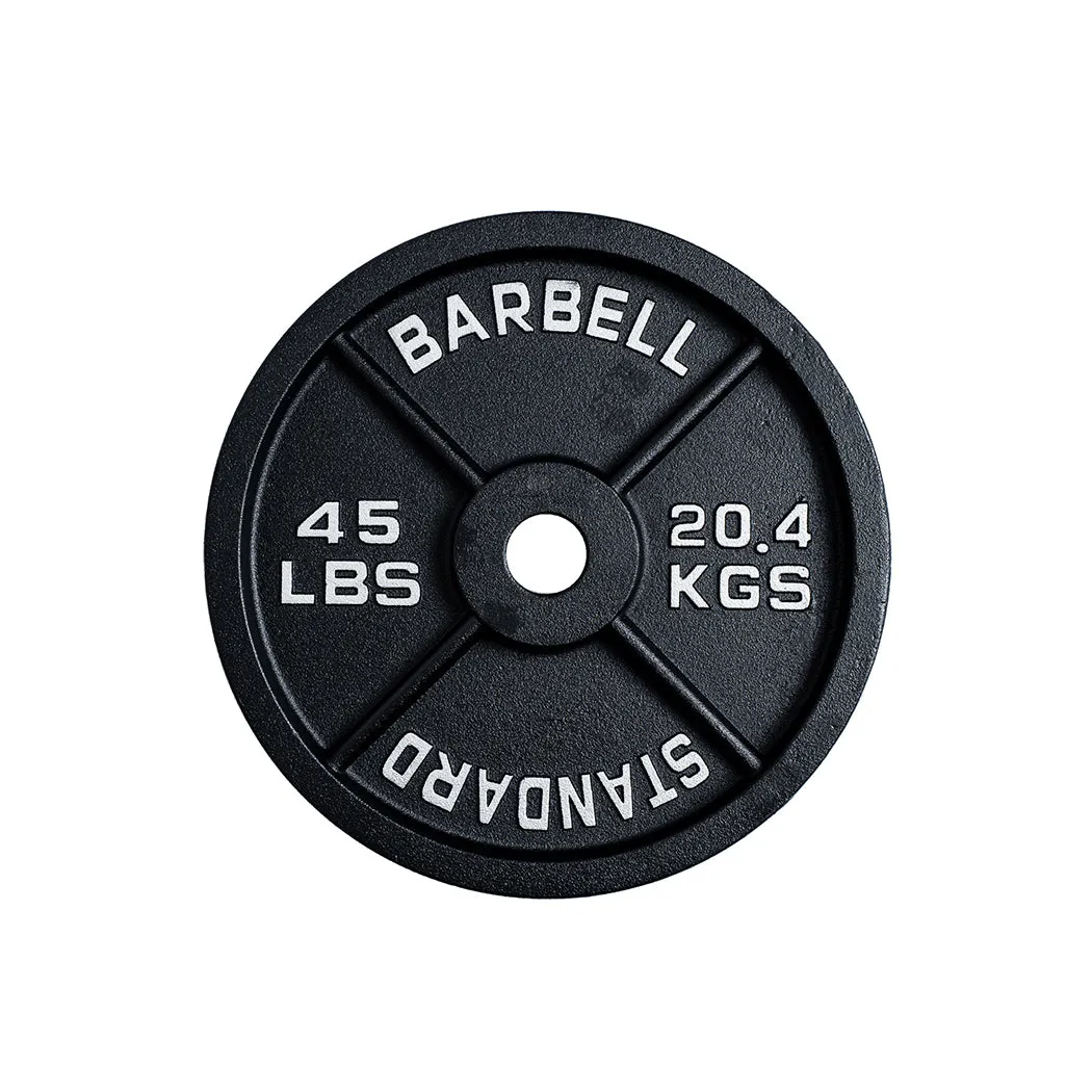 245 lb Cast Iron Olympic Plate Starter Set