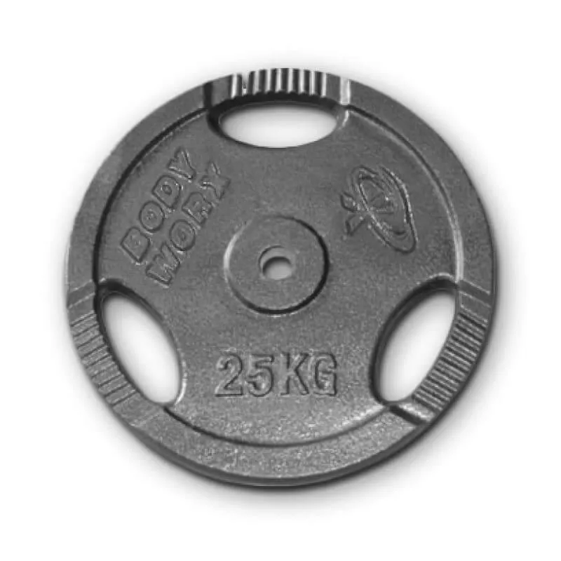 25kg Pair Standard Ezy Grip Iron Cast Weight Gym Plates 30mm