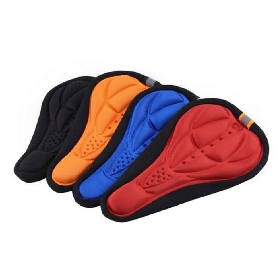 3D Gel Padded Bike Seat Cover - Black, Blue, Orange or Red