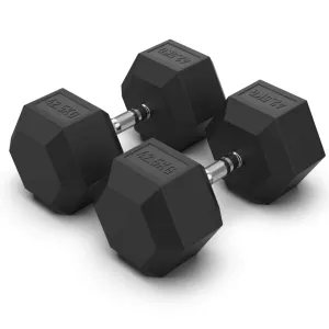 42.5KG Rubber Hex Dumbbell Pair