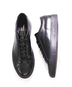 $440 COMMON PROJECTS - "Achilles" Black Leather Sneakers - 11 US (44EU)