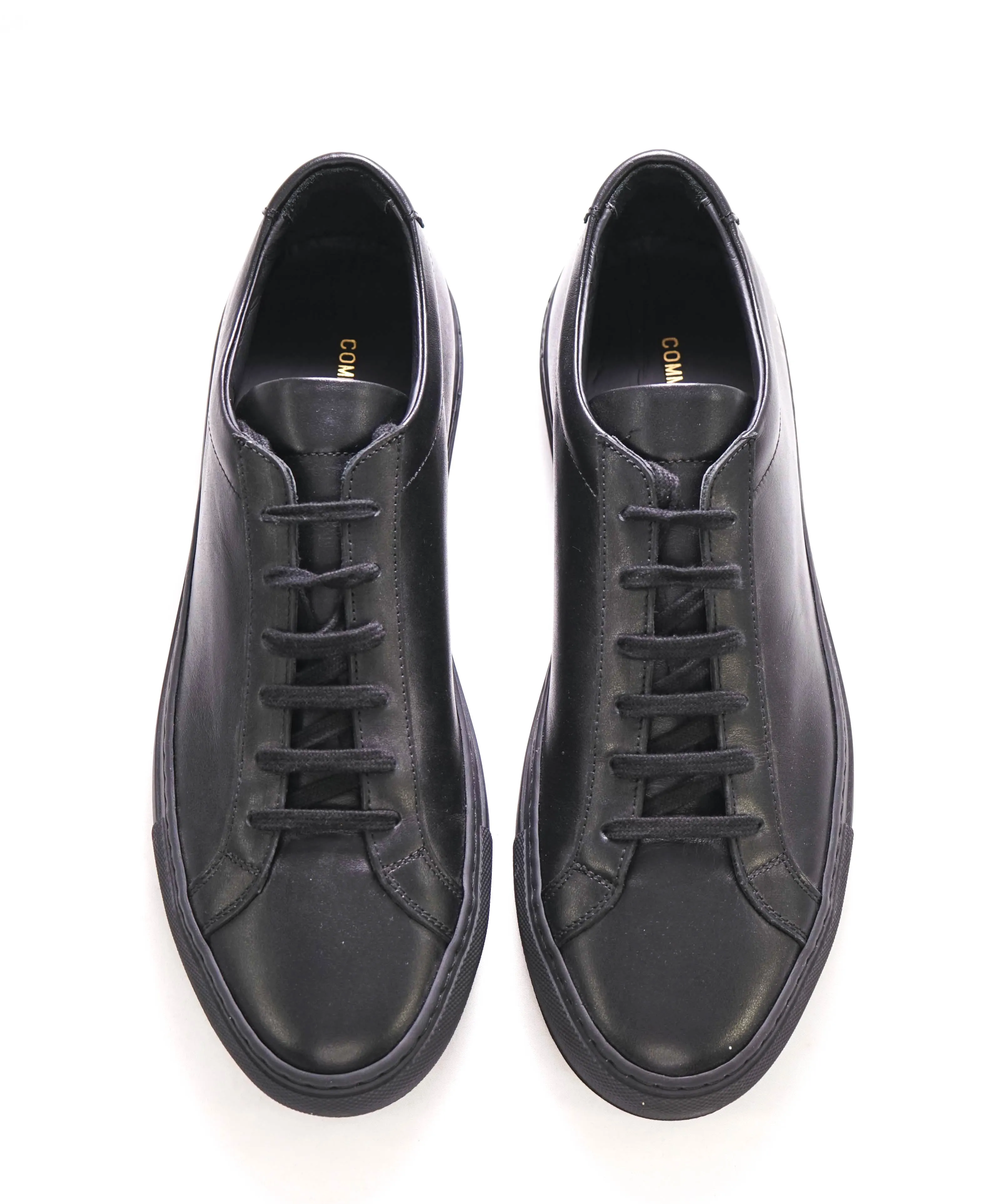 $440 COMMON PROJECTS - "Achilles" Black Leather Sneakers - 8 US (41EU)