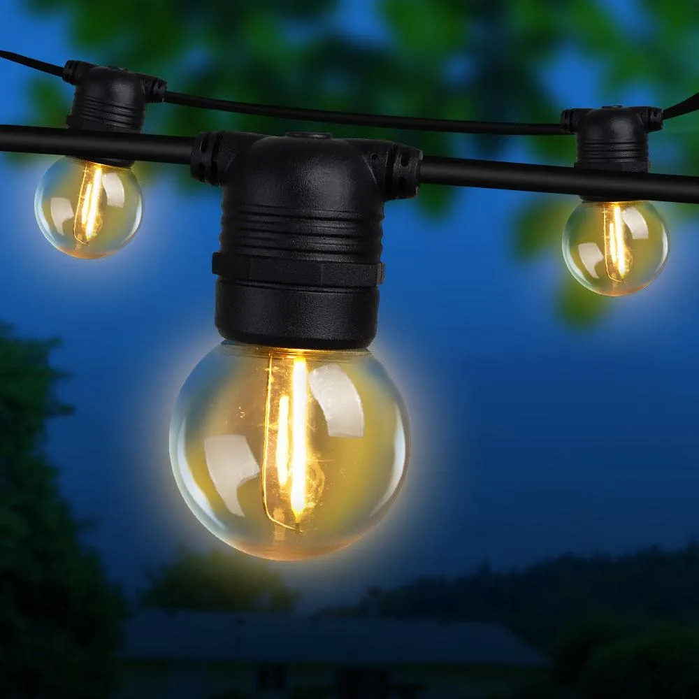 50m LED Festoon String Lights 50 Bulbs Kits Wedding Party Christmas G45