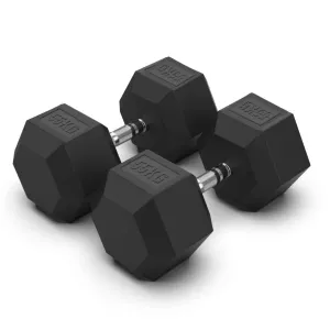 55KG Rubber Hex Dumbbell Pair
