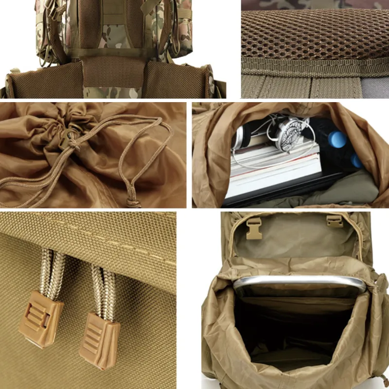 70L Mountaineering Backpack Army Fan Outdoor Camouflage Rucksack