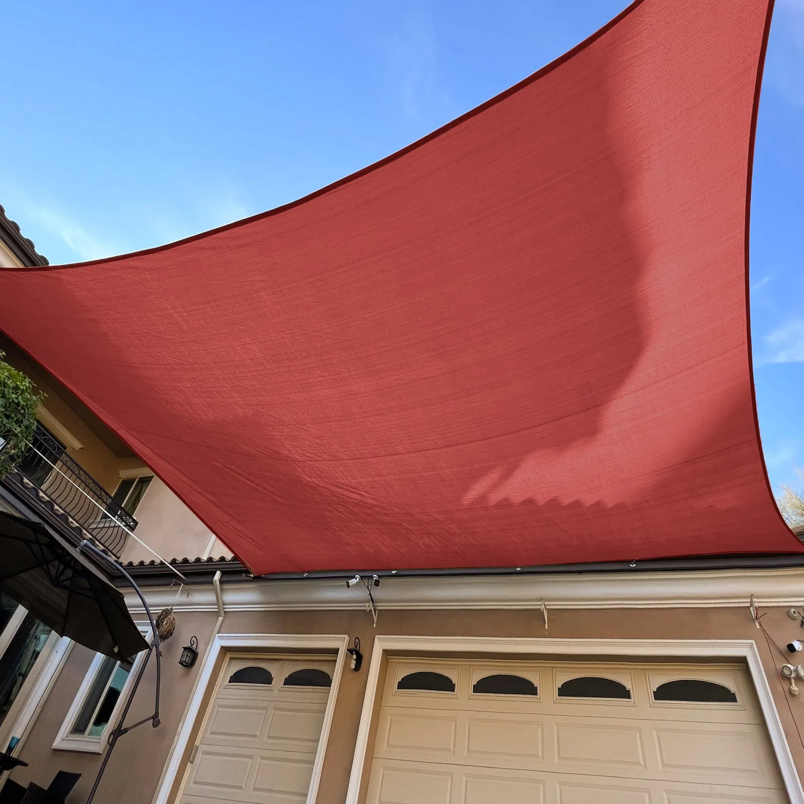 8'x'16' Rectangle Patio Sun Shade Sail（Red Color）