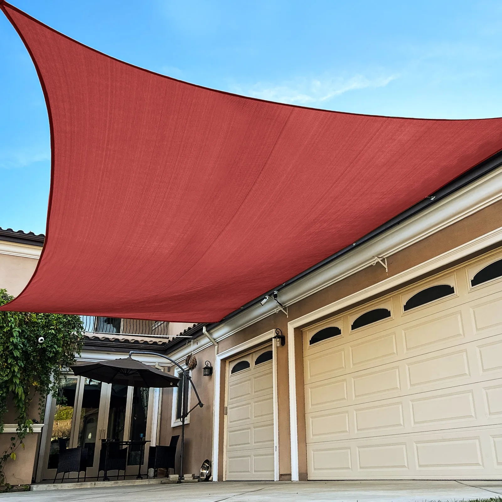 8'x'16' Rectangle Patio Sun Shade Sail（Red Color）