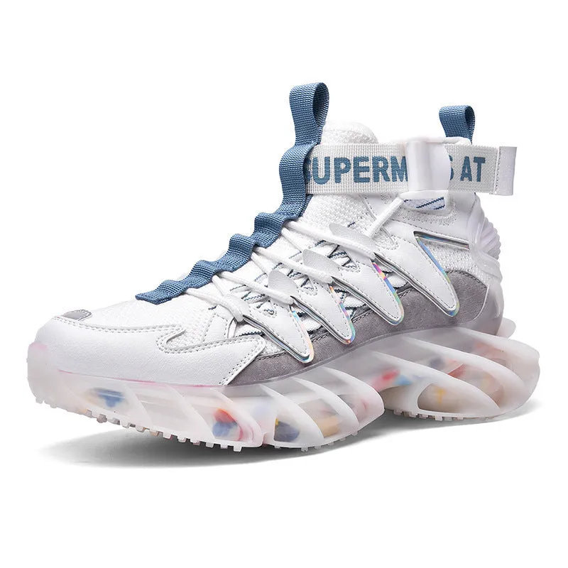 Abhoth Men Running Shoes Breathable Comfortable Foot Woven Fashion Sneaker Soft Outdoor Leisure Reflective Tennis Walking Shoes