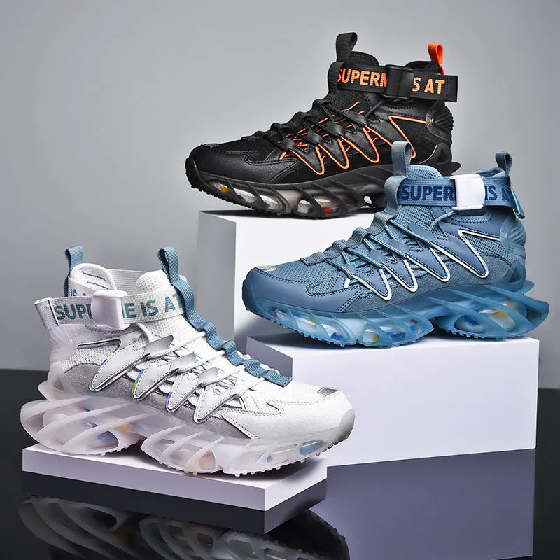 Abhoth Men Running Shoes Breathable Comfortable Foot Woven Fashion Sneaker Soft Outdoor Leisure Reflective Tennis Walking Shoes
