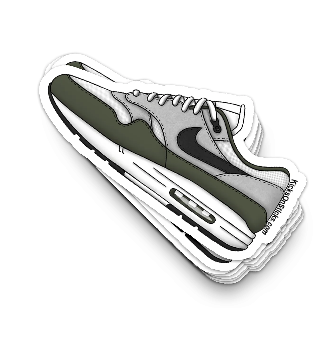 Air Max 1 "White Black Medium Olive" Sneaker Sticker