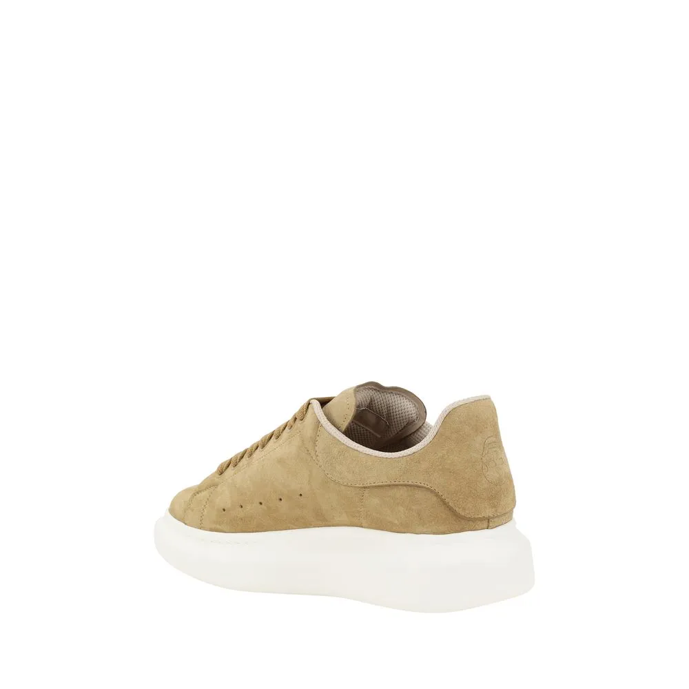 Alexander McQueen Men Beige Sneakers Suede Leather Solid Wedge Trainer Shoes