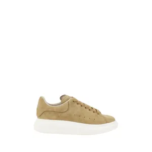 Alexander McQueen Men Beige Sneakers Suede Leather Solid Wedge Trainer Shoes