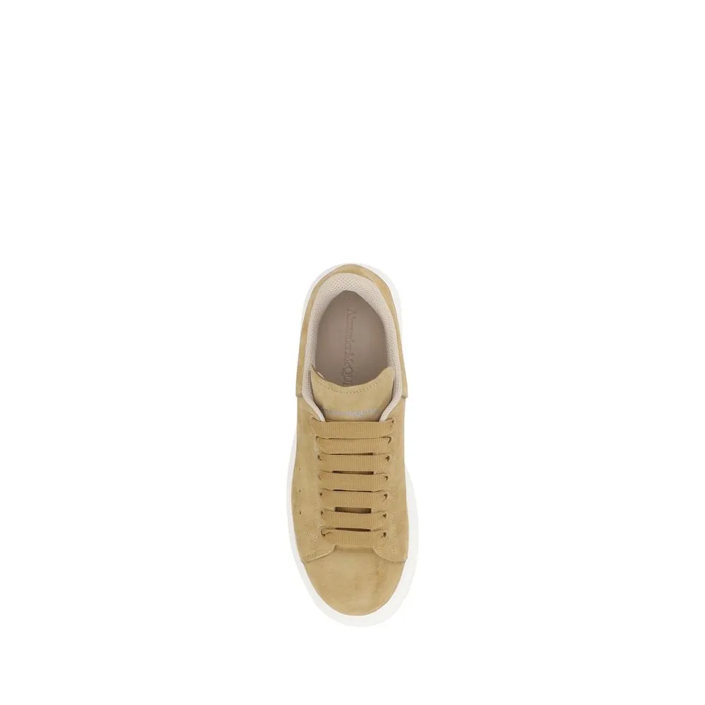 Alexander McQueen Men Beige Sneakers Suede Leather Solid Wedge Trainer Shoes