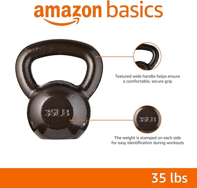 Amazon Basics 35 lb. Cast Iron Kettlebell