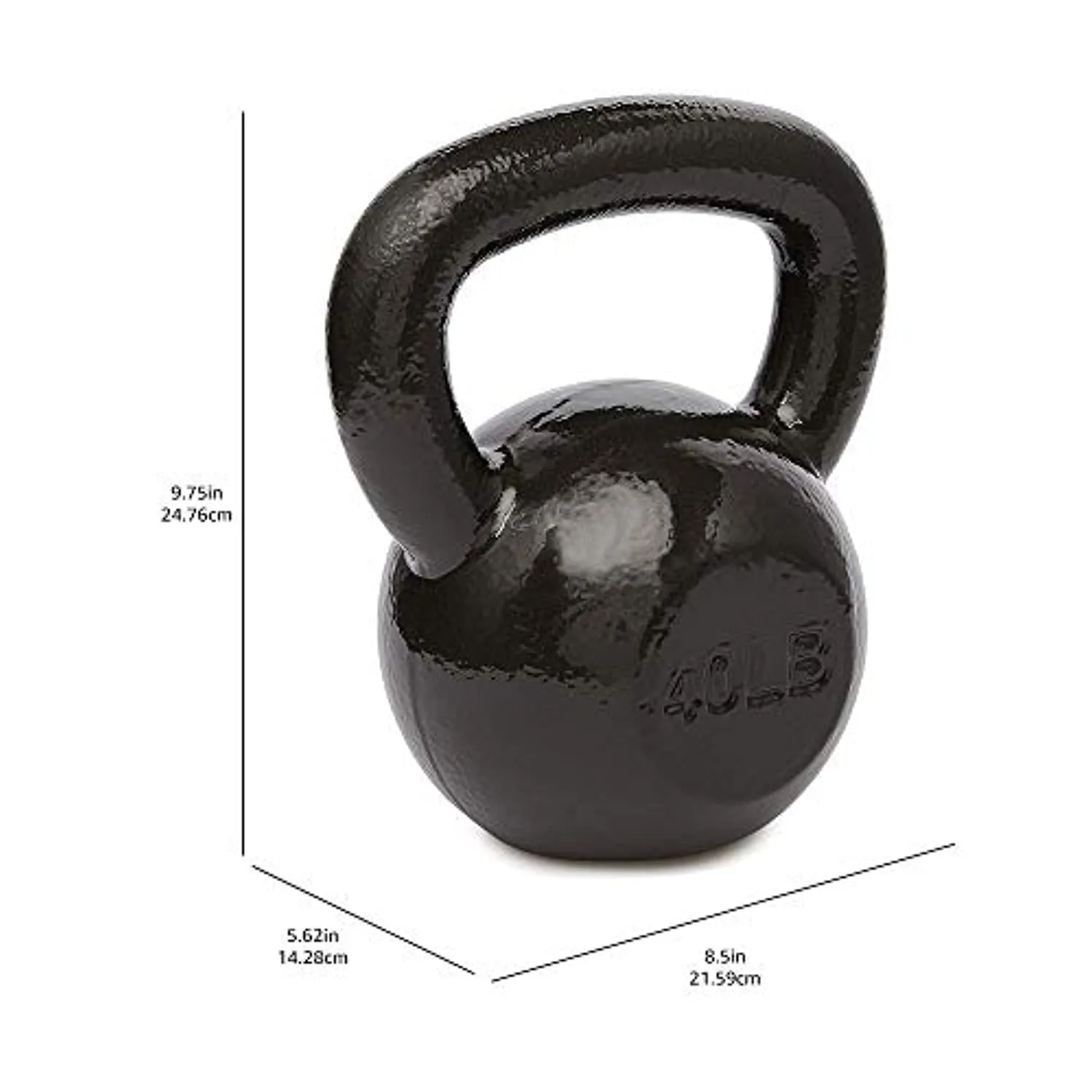 Amazon Basics Cast Iron Kettlebell - 40 Pounds, Black