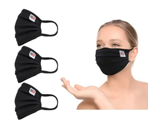 Amba7 MADE IN USA Reusable Breathable Cloth Face Mask - Machine Washable, Non-Surgical Double Layer Anti-Dust Protection, Unisex - For Home, Office, Travel, Camping, or Cycling - 3 Pack (In Stock)
