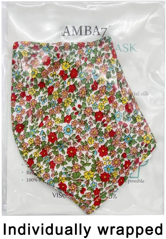Amba7 Washable Reusable Breathable Cloth Face Mask - Machine Washable Double Layer Protection, Unisex (US Instock) (3pc - Fashion Series Mask with 30 PCS Filter)