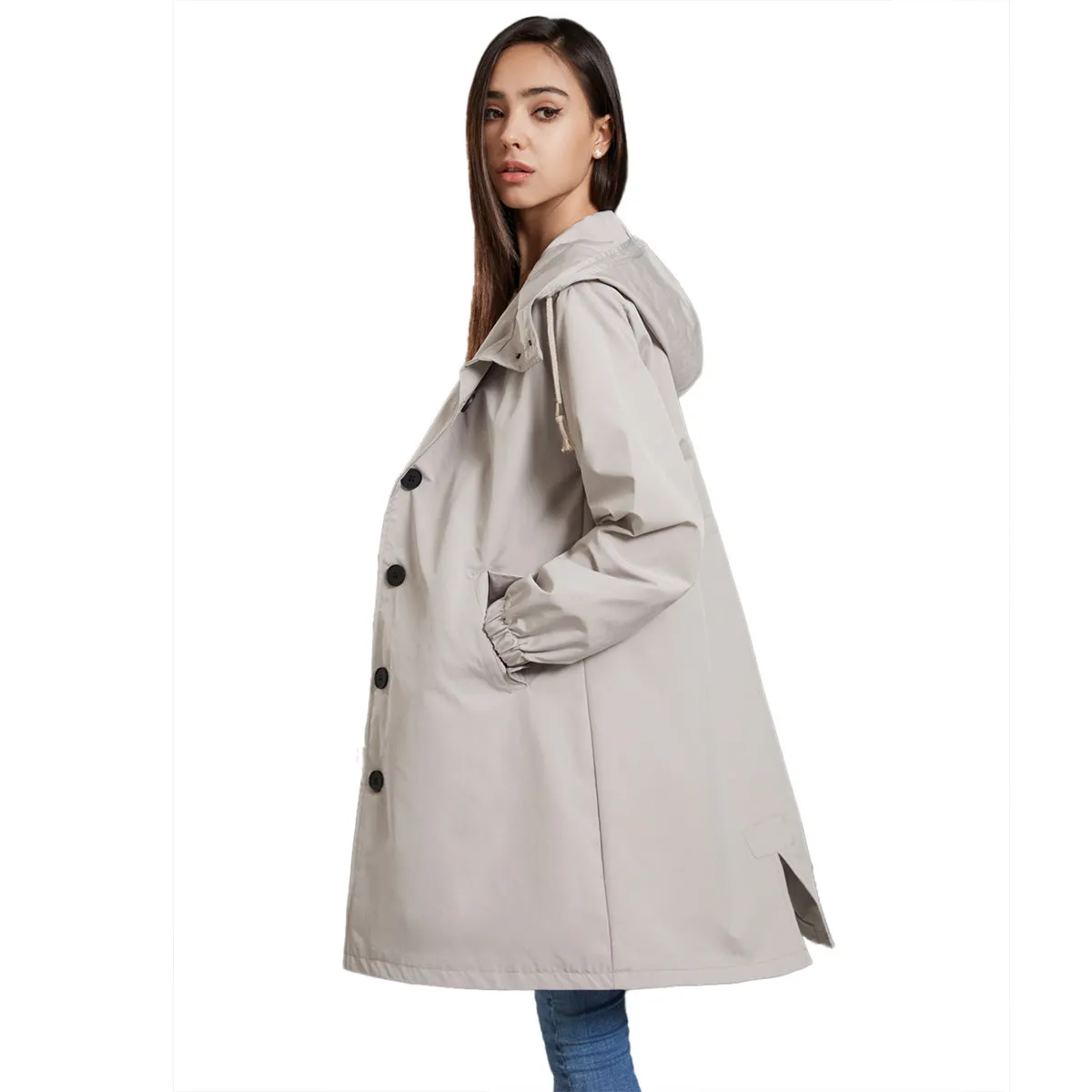 AquaGuard™ | Women's Waterproof Rain Jacket | Lightweight Hooded Windbreaker for Outdoor Casual Wear