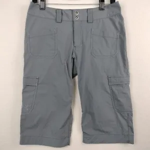 Arc'teryx Rampart Cargo Shorts Women Sz 4 Long Gray Nylon Hiking Camping Outdoor
