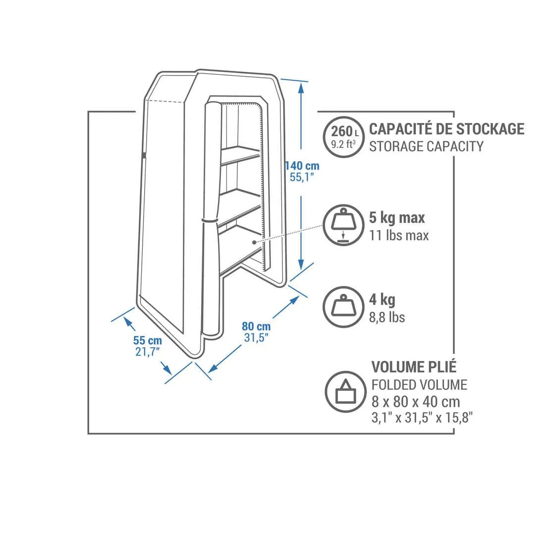 ARMOIRE GONFLABLE POUR LE CAMPING - AIR SECONDS