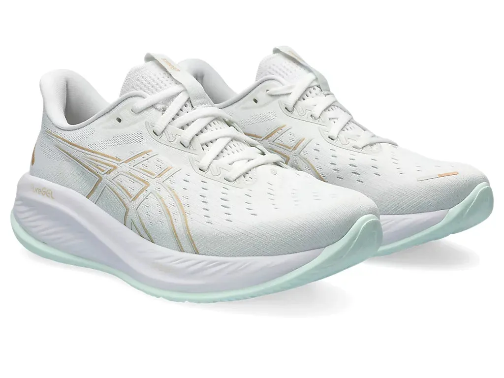 Asics Women's GEL-CUMULUS 26  Running Shoes in White/Pale Mint