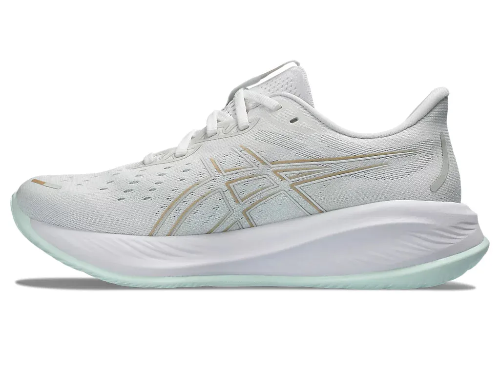 Asics Women's GEL-CUMULUS 26  Running Shoes in White/Pale Mint
