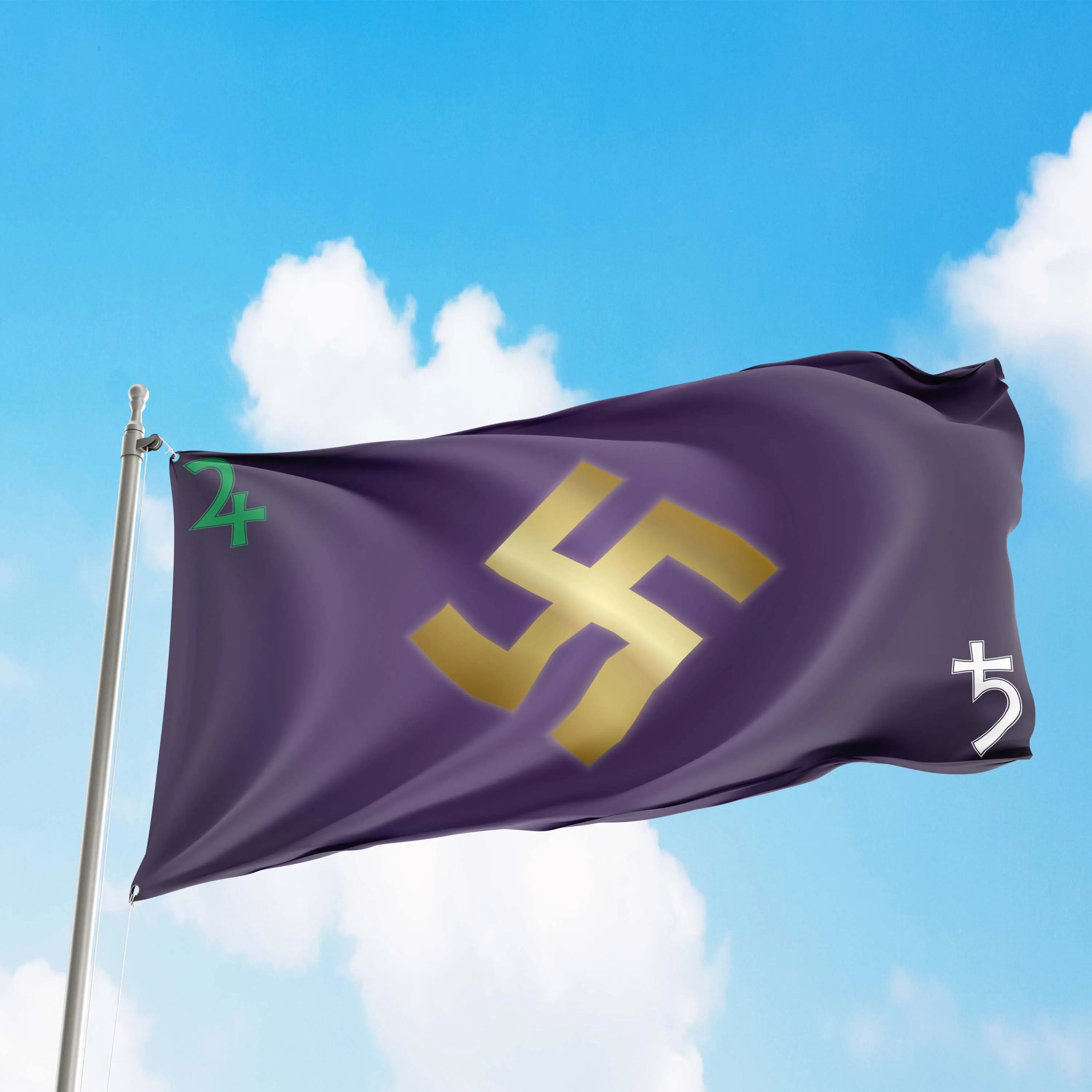 Astro Symbols Emerald Fin Flag Banner