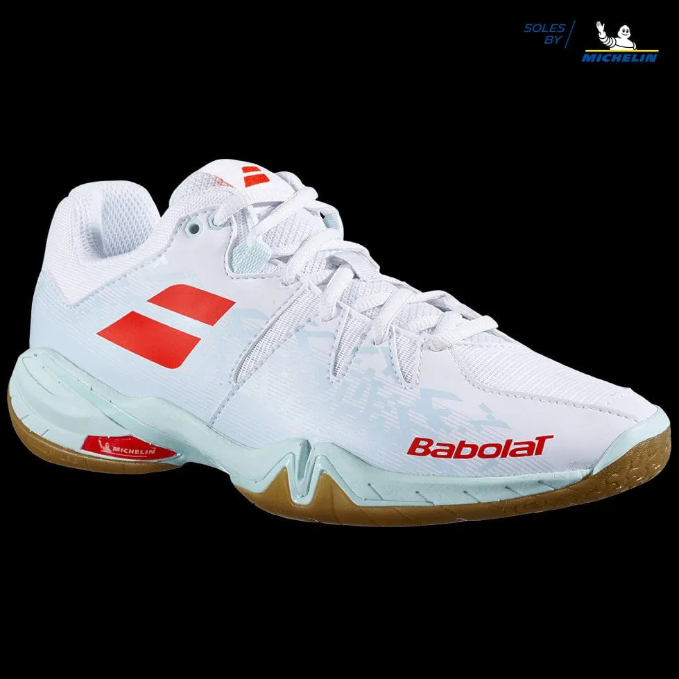 Babolat Shadow Spirit Womens Badminton Shoes - White / Light Blue