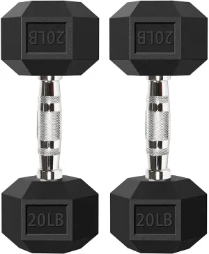 Balelinko Hex Dumbbells Set Free Weight Rubber Coated Cast Iron Hex Black Dumbbell (3lb, 5lb, 8lb, 10lb, 12lb, 15lb, 20lb, 25lb, 30lb, 35lb, 40lb, 50lb, 55lb, 60lb, 65lb, 75lb, 80lb)