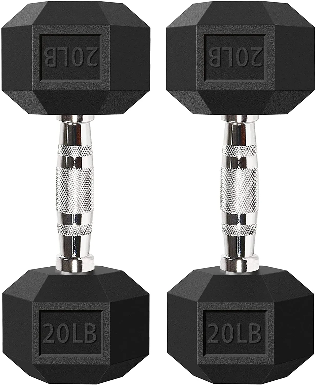 Balelinko Hex Dumbbells Set Free Weight Rubber Coated Cast Iron Hex Black Dumbbell (3lb, 5lb, 8lb, 10lb, 12lb, 15lb, 20lb, 25lb, 30lb, 35lb, 40lb, 50lb, 55lb, 60lb, 65lb, 75lb, 80lb)