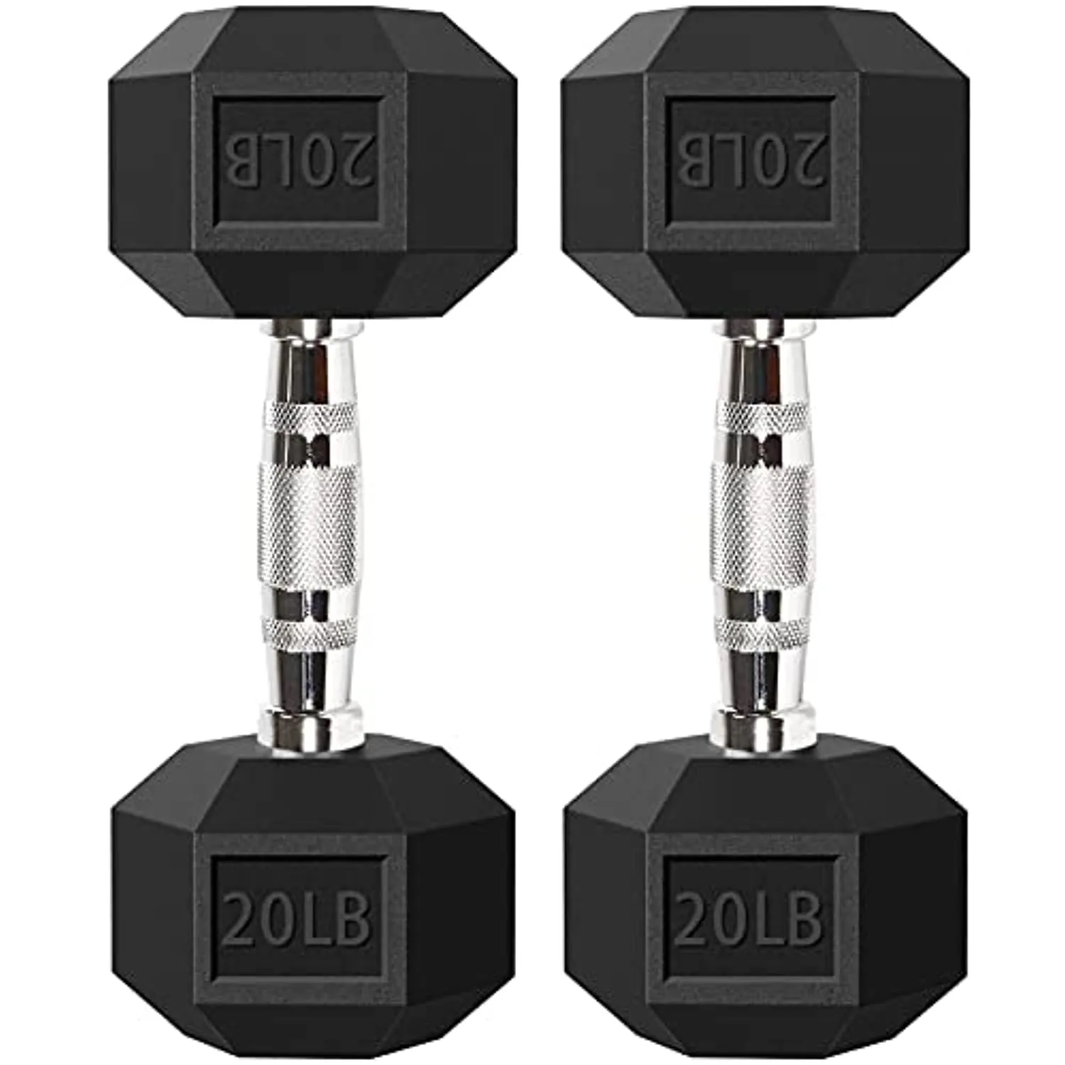 Balelinko Hex Dumbbells Set Free Weight Rubber Coated Cast Iron Hex Black Dumbbell (3lb, 5lb, 8lb, 10lb, 12lb, 15lb, 20lb, 25lb, 30lb, 35lb, 40lb, 50lb, 55lb, 60lb, 65lb, 75lb, 80lb)