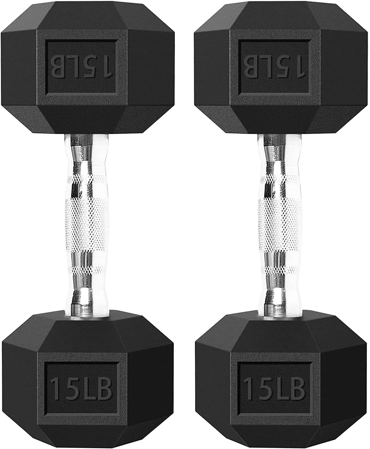 Balelinko Hex Dumbbells Set Free Weight Rubber Coated Cast Iron Hex Black Dumbbell (3lb, 5lb, 8lb, 10lb, 12lb, 15lb, 20lb, 25lb, 30lb, 35lb, 40lb, 50lb, 55lb, 60lb, 65lb, 75lb, 80lb)