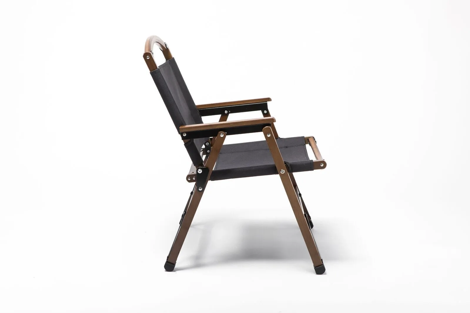 Bamboo Canvas Foldable Outdoor Camping Chair - Black