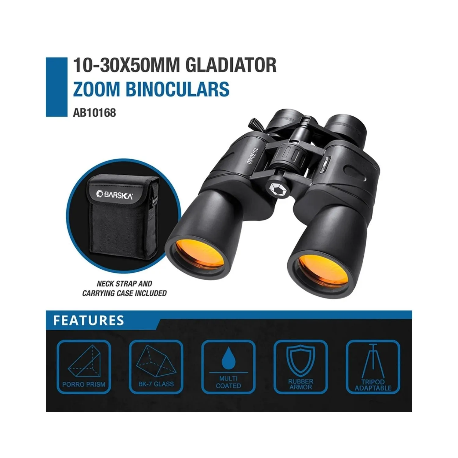 Barska 10-30x50mm Gladiator Zoom Binoculars